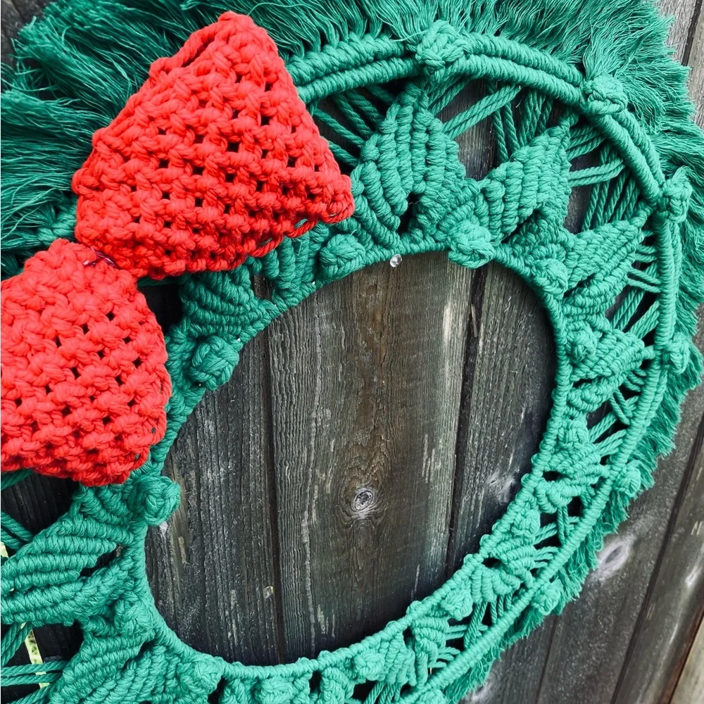 Macrame holiday wreath